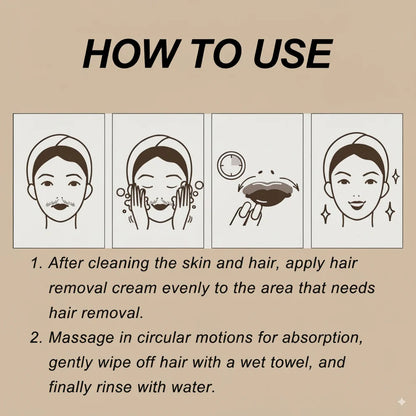 Coconut Oil Facial Hair Removal Cream